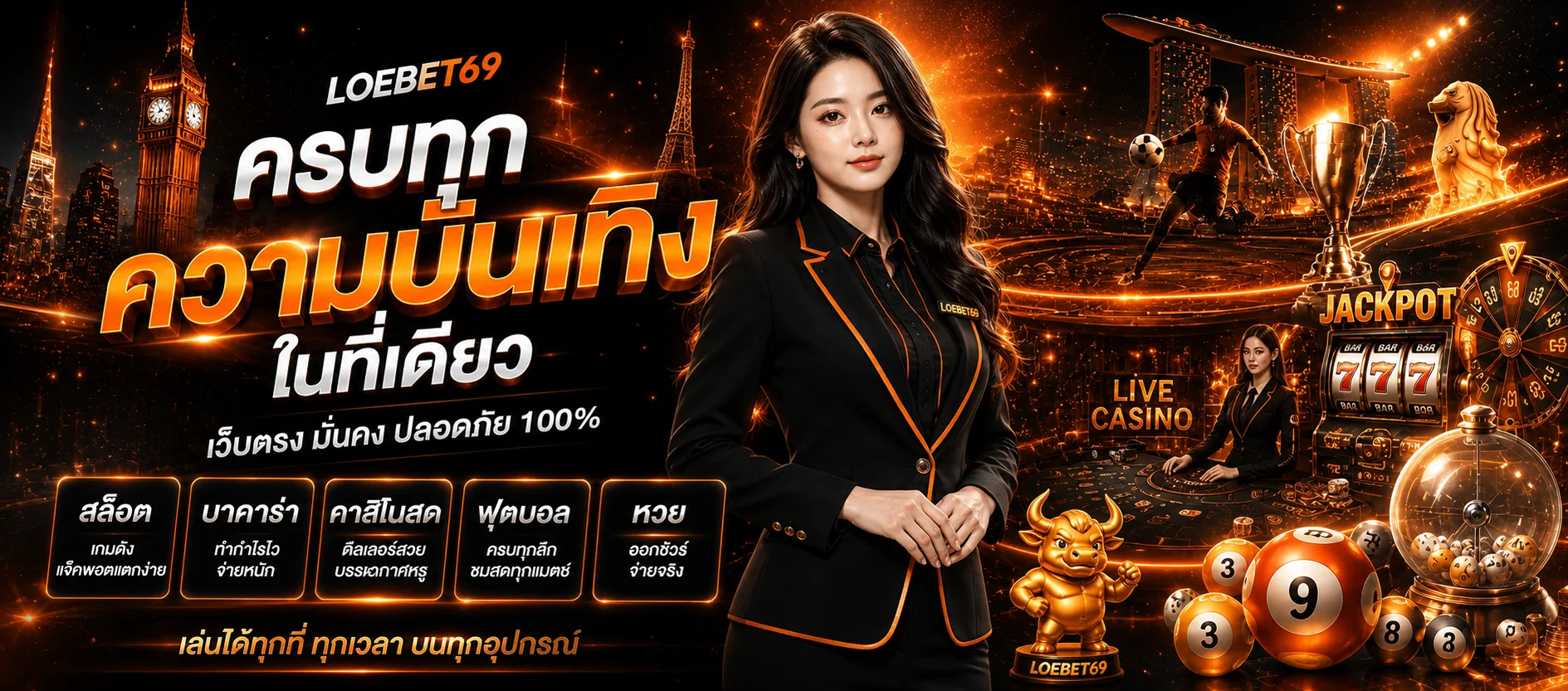 รวมเกม LOEBET69 สล็อต คาสิโนสด ฟุตบอล และหวย